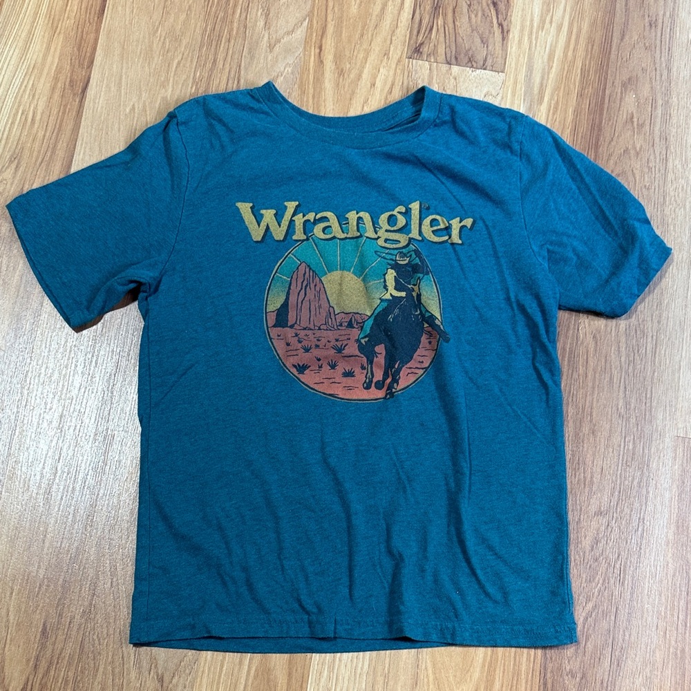 Wrangler Kids Teal Cowboy Graphic Tee